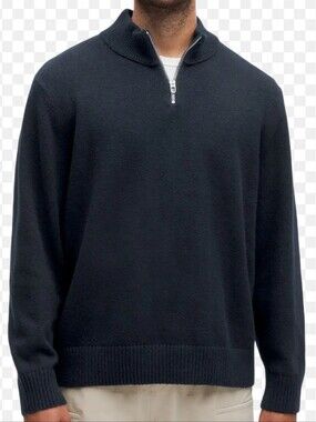 Lululemon Navy Blue Relaxed Fit Half Zip Knit Sweater  XL